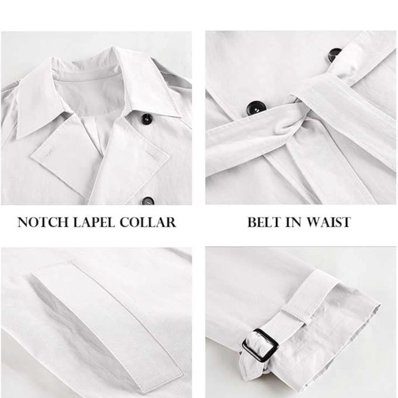 Lapel Double Breasted Long Trench Coat Casual - Picture 9 of 9